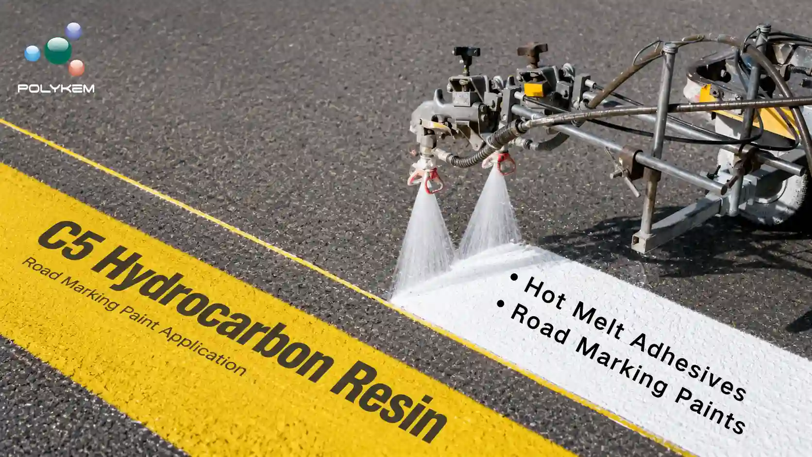 Resina de hidrocarboneto C5 em adesivos termofusíveis e tintas para marcação rodoviária